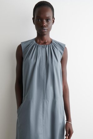 COS Sukienka Midi O Kroju Bombki in Szary