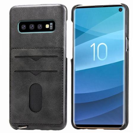 Skal Med Korthållare - Samsung Galaxy S10 Ljusbrun