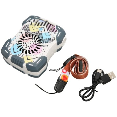 Bærbar elektrisk vifte med klips for midje, lommelykt og powerbank-funksjon, oppladbar for utendørs camping