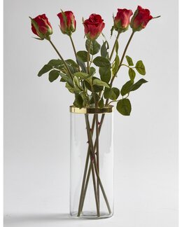 Kunstplante Rose 5-pk Rød