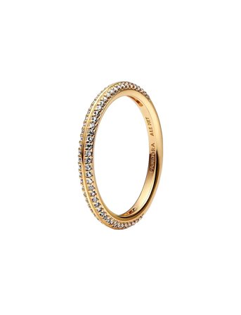 Pandora 14K Gold-Plated Ring With Clear Cubic Zirconia - Gold - 52