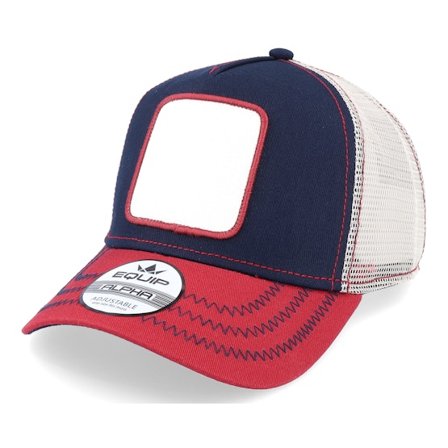 Equip - Ble trucker Czapka Z Daszkiem - Blank Patch Navy/Red/Beige Trucker @ Hatstore