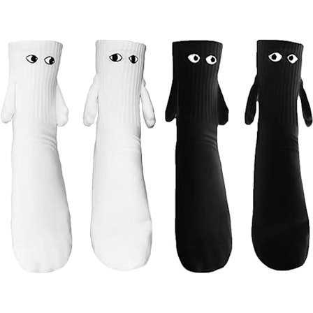 Morsomme magnetiske sokker som holder hender, vennskapssokker hånd i hånd, nye sokker, gaver til menn, kvinner, par, venner