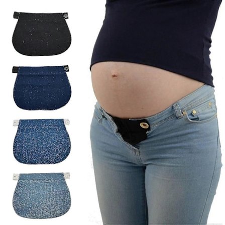 4-osainen denimvyö, säädettävä jatkovyö, joustava housujen jatkovyö raskaana oleville naisille, joustava jatko-osa