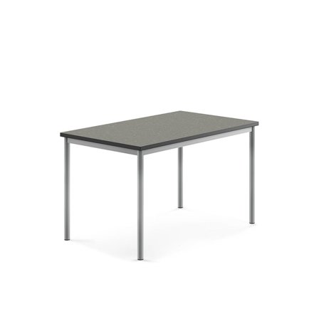 Desk SONITUS, 1200x800x720 mm, dark grey linoleum, alu grey