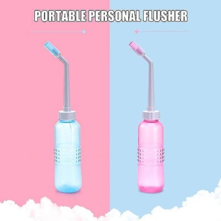 Bärbar handhållen bidéflaska spraymunstycke för utomhusresor Anal rengöringsverktyg blå (färg)