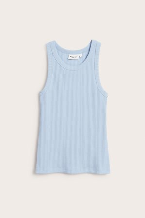 Kappahl | Ribbestrikket singlet Lyseblå XL | Lyseblå