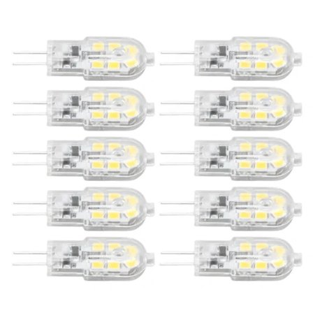 10-pakning G4 LED-pærer, dimbare, høy lysstyrke & CRI, varmhvit