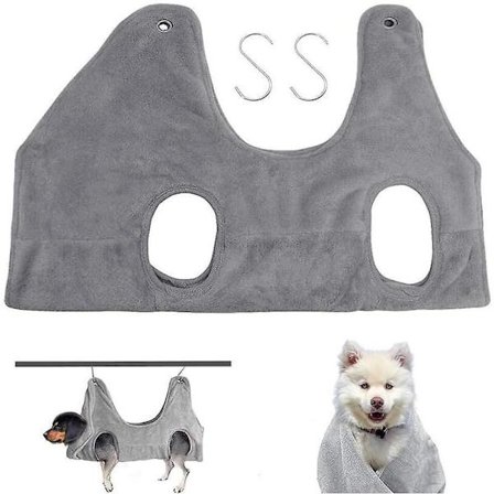 Hunde Hængekøje Hjælper Kæledyrspleje Hængekøje Hundepleje Hængekøje Fastgørelsesposer Til Bad Vask Pleje Og Klipning Af Negle grå