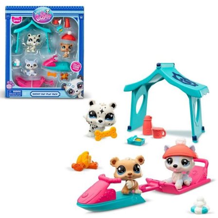 3 Pets Theme Pack - BANDAI - Littlest Pet Shop Snow - Eläimet ja tarvikkeet