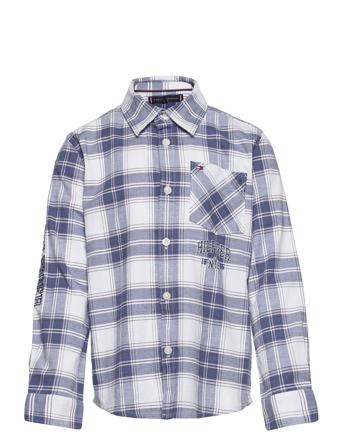 Stretch Oxford Branded Chk Shirt Paita Monivärinen/Kuvioitu Tommy Hilfiger