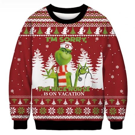 Grinch Julegenser Par Rund Hals Unisex Langermet E XL