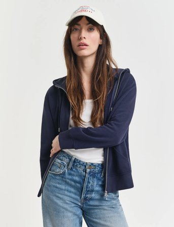 GANT Shield Zip Hoodie - Navy - M