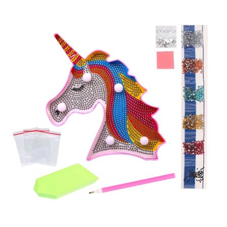 Diamond Painting Lampe til Børn LED / Diamantmaling – Unicorn