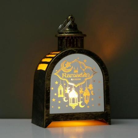Muslim Ramadan LED Wind Lantern Festival EID Mubarak Light copper