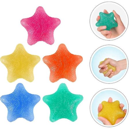 Håndtræningsæg Stjerne Sensorisk Bold 5 stk. Til Og Greb Styrkelse Håndledsstyrke Træningsudstyr Til Børn Voksne Kvinder Og Mænd Til Gigt