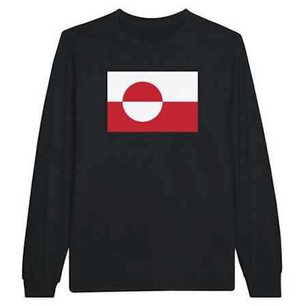 Pitkähihainen t-paita - PIXELFORMA - Grönlannin lippu - 100% puuvilla - Pitkät hihat - Normaali leikkaus