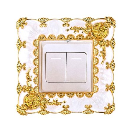 Enkel Ljusbrytare Cover Sockel Surround Ram GULD gold