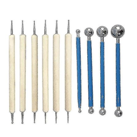 10 stk. Dotting DIY værktøjssæt Kugleformede styluser i rustfrit stål til mandala-stenmaleri
