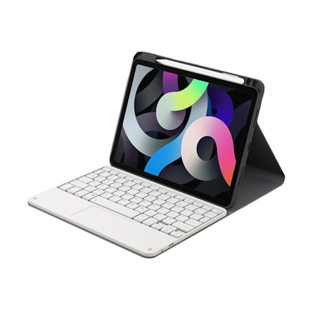 Slank beskyttelsesetui med touchpad-tastatur til iPad Black&White iPad 10.2/10.5 Inches
