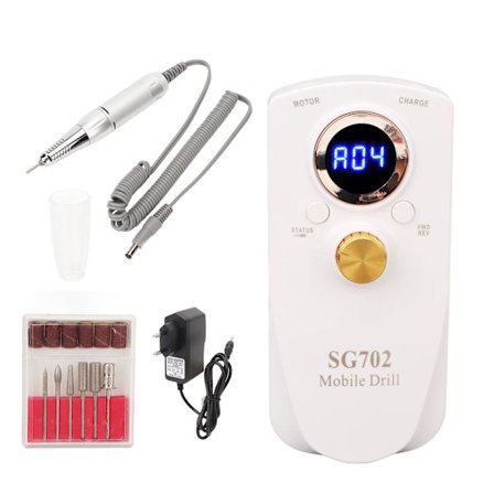 Elektrisk nagelfil set bärbar professionell 35000RPM nagelborrmaskin set för manikyr 100‐240V EU-kontakt