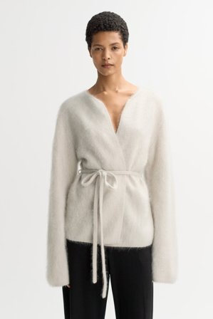 Soft Goat - Brushed cardigan - Kashmirtröja dam - L - Chalk