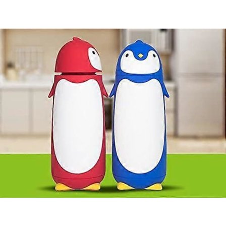 280ml Rostfritt Stål Söt Pingvin Mugg Flaska Vakuumflaska (röd)