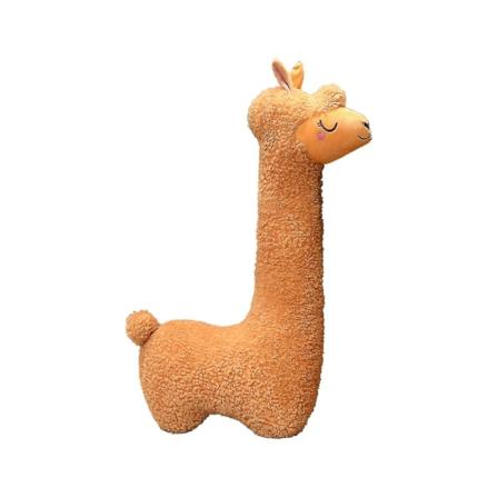 75 cm, 100 cm jätte alpacka plysch lång kroppskudde, fluffig alpacka gosedjur 100 % Brown 75cm
