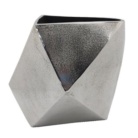 Alumiinimaljakko 28x22x28cm, hopeanvärinen nikkelipinta