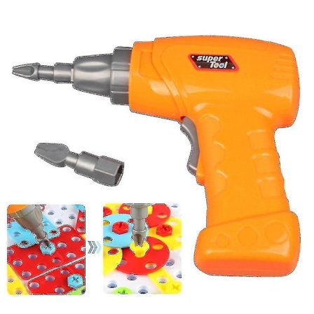 Barnens simulerade elektriska borr reparationsverktyg leksak med 2 stycken spetsar ---