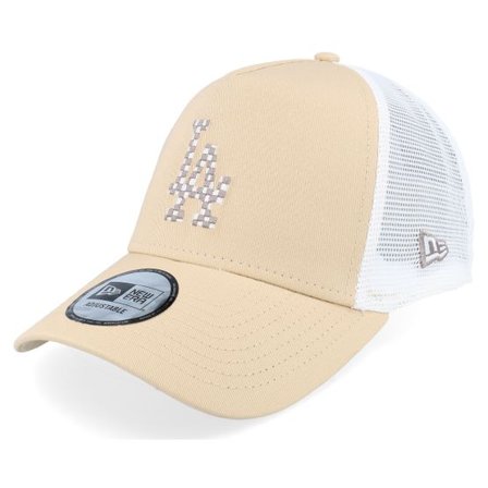 New Era - MLB Beige trucker Keps - Los Angeles Dodgers Seasonal Infill Stone/White Trucker @ Hatstore
