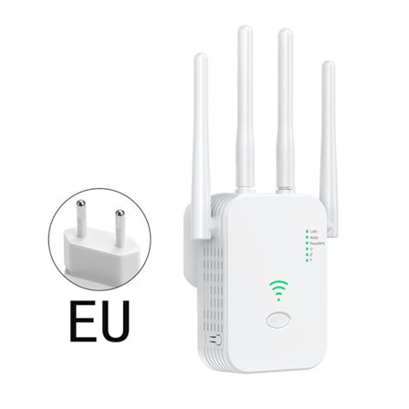 wifi extender, Trådløs wifi signalforstærker 300Mbps, Dækker et område på 3.600 kvadratfod (Hvid)