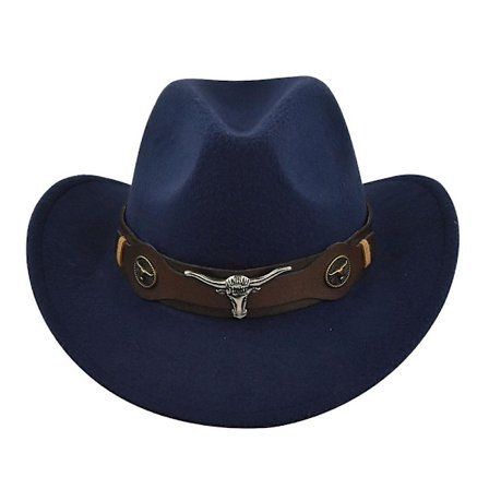 Cowboy Hat Retro Jazz Hat Sølvkæde Uld Top Hat Filt Hat Retro Faux Fårehat Cowboy Hat