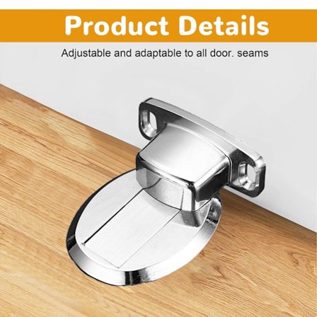 Skjult skruemontering magnetisk dørstopper, holdbar zinklegering kraftig dørholder, justerbar højde til døråbninger 5-26 mm, nem installation med