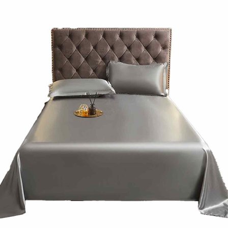 Premium Kvalitet Queen Storlek Lakan, Lyxiga Svala Satinlakan med Lättskött Material, Mjukt och Ventilerande Djupfickslakanset, Silkeslent