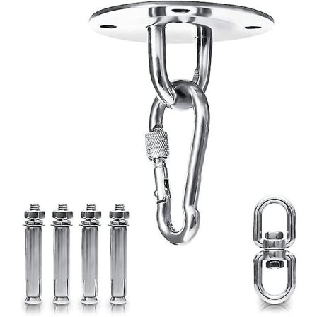 Tak krok, rustfritt stål dreiekrok, kraftig hengende takkrok for feste til tak hengestol hengekøye boksesekk kapasitet opptil 500