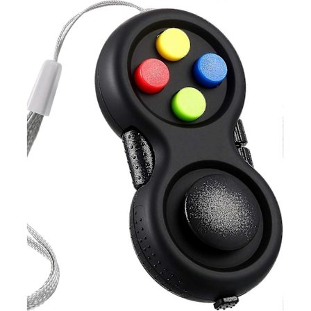 Fidget-tyyny Fidget-ohjain Stressireduktori Peli Fidget-ohjain Stressi Fidget-tyyny Musta Fidget-kämmentyyny Kumipinnoitettu Fidget-ohjain 