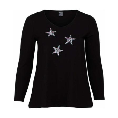 Pont Neuf Jannie - Black Sort, Dame Bluser