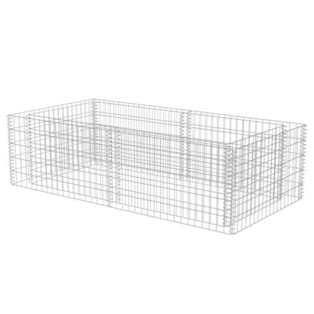 Vidaxl Planteringsgabion Galvaniserat Stål 180x90x50 Cm Silver