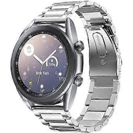 Valkit Kompatibel med Galaxy Watch 3 41mm/Galaxy Watch 4 Armband, 20mm Massivt Rostfritt Stål Armband för Kvinnor Män Länkad Rem för Samsung Galaxy 