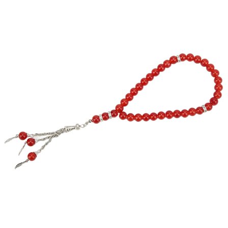 Muslimske bønnekjeder Røde 33 perler Lyse vakre utsøkte blanke elegante Tasbih bønnekjeder for tilbedelse