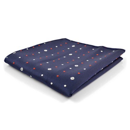 Ciemnoniebieska poszetka dla mężczyzn - Wzorzyste poszetki