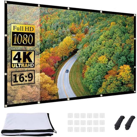 100 tum Projektorduk 16:9 HD Vikbar för Hemmabio Cinema Inomhus Utomhus