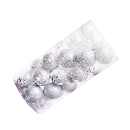 30 st julgranskulor i transparent plast för att hänga i julgranen
