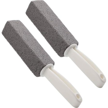 2 stk. Pimpsten rengjøringsbørste med håndtak Toalettbørste for kjøkken/grill/bad/toalettskål