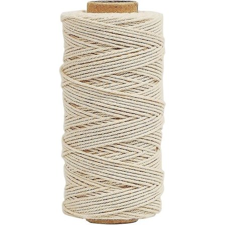 Slakterhyssing 100 meter - 3-tråds 1mm bomullstråd for steking og mer