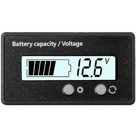 12v24v36v48v60v72v Batteriindikator Batteri LCD Voltmeter Elektricitetsmåler Elektrisk Batteribil, 1 stk., Hvid KLB