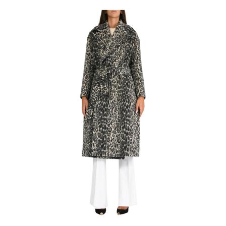 Max Mara Studio Belted Coats Sort, Dame Uldfrakker