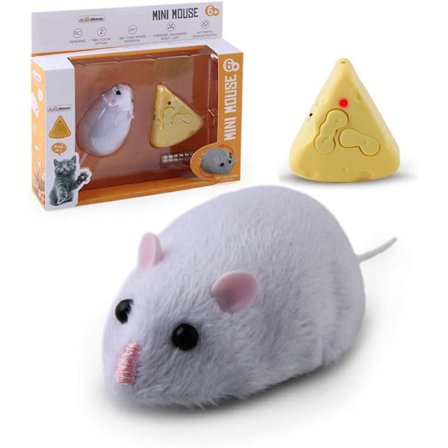 Fjernbetjent plys mus legetøj kat legetøj realistisk og komfortabelt prank mus legetøj simulations mus legetøj grå hvid