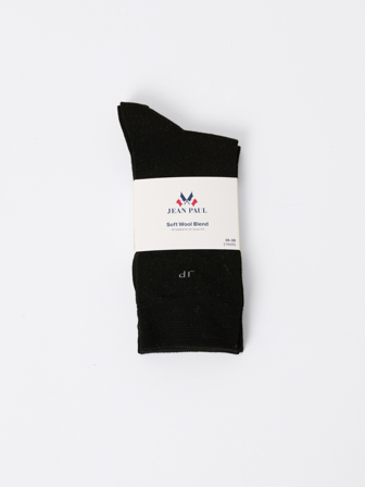 Jean Paul - 2 pk sokker med ull - Dame - Svart - Undertøy - 39-41